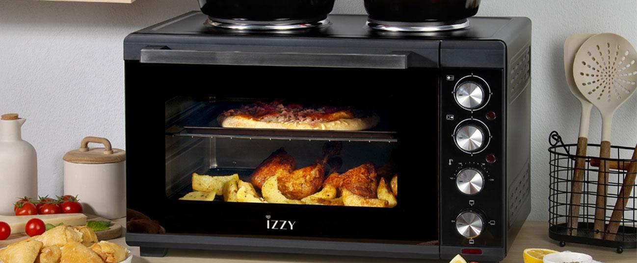 IZZY IZ-8015 Φούρνος με 2 Εστίες 48Lt