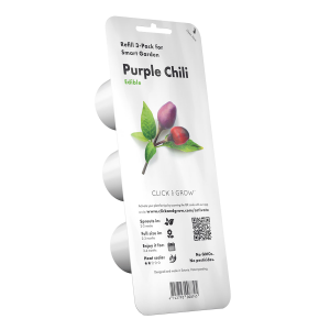 Σπόροι CLICK & GROW Για Mini Μωβ Πιπεριές Chilly Με Το Χώμα Τους (3 Τεμάχια)