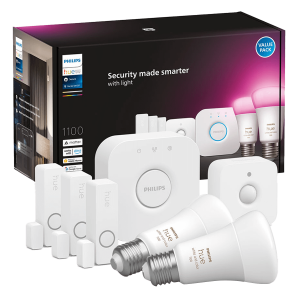 PHILIPS Hue Έξυπνο Σετ με 3 Αισθητήρες Επαφής + 1 Αισθητήρα Κίνησης + Philips Hue Bridge + 3 White & Color Ambiance Λαμπτήρες E27