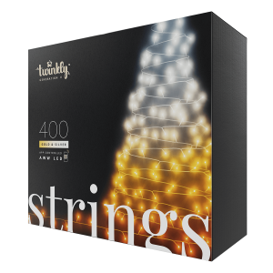 Έξυπνα Λαμπάκια Gold + Silver Edition TWINKLY Strings 400LED με Μαύρο Καλώδιο