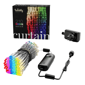 Έξυπνα Λαμπάκια RGB + White TWINKLY Curtain 210LED με Διάφανο Καλώδιο 20 Μέτρα