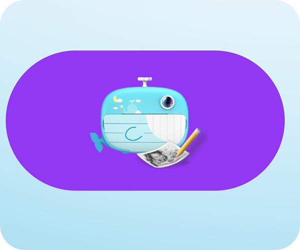 KIDDOBOO FotoFun 2 Instant Camera Whale Blue