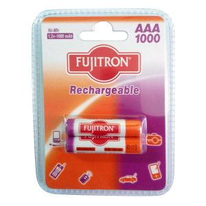 FUJITRON επαναφορτιζόμενες μπαταρίες Ni-MH ΑΑΑ 1.2V 1000mAh (2 Τεμάχια)