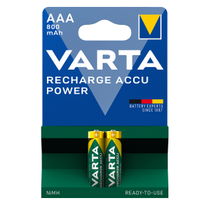 Επαναφορτιζόμενες Μπαταρίες VARTA AAA 800mAh (2 Τεμάχια)