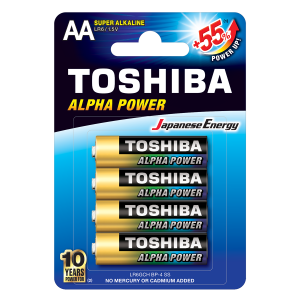 TOSHIBA αλκαλικές μπαταρίες Alpha Power LR06 AA (4 Τεμάχια)