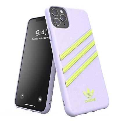 Pouch Moulded PU ADIDAS for iPhone 11 Pro Max Open Purple / Yellow