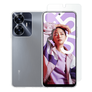 Διάφανη Θήκη + Γυαλί Προστασίας Οθόνης COSY για Realme C55