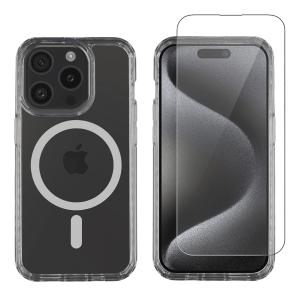 Διάφανη Θήκη COSY Acrylic MagSafe + Γυαλί Προστασίας Οθόνης για iPhone 15 Pro Max