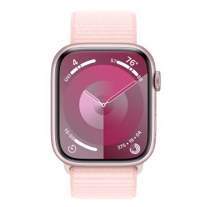 APPLE Watch Series 9 GPS 45mm Pink Aluminium Case με Light Pink Sport Loop Smartwatch