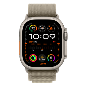 APPLE Watch Ultra 2 GPS + Cellular 49mm Titanium Case με Olive Alpine Loop Large Smartwatch