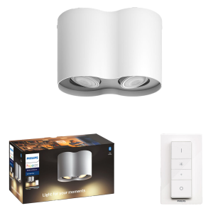 PHILIPS Hue White Ambiance Pillar Διπλό Σποτ + Διακόπτης Dimmer 2x5W
