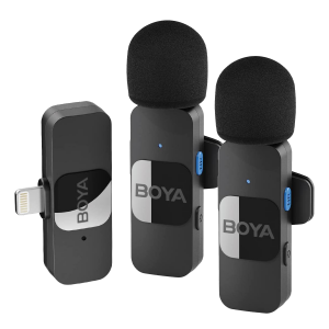 Δύο Ασύρματα Μικρόφωνα BOYA BY-V2 Lightning