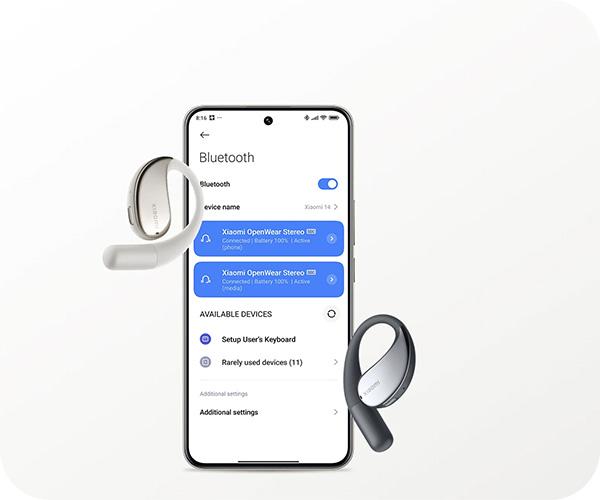Bluetooth Xiaomi earbuds OpenWear Stereo app