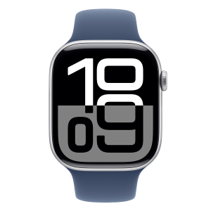 APPLE Watch Series 10 GPS 42mm Silver Aluminum Case με Denim Sport Band Medium/ Large Smartwatch