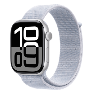 APPLE Watch Series 10 GPS 46mm Silver Aluminum Case με Blue Cloud Sport Loop Smartwatch