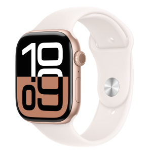 APPLE Watch Series 10 GPS 46mm Rose Gold Aluminum Case with Light Blush Sport Band Medium/ Large Smartwatch