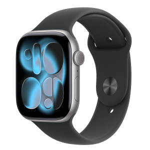 APPLE Watch Series 11 GPS 46mm Space Gray Aluminum Case with Black Sport Band Medium/ Large Smartwatch Gray