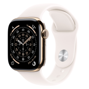 APPLE Watch Series 11 GPS + Cellular 42mm Gold Titanium Case with Light Blush Sport Band Medium/ Large Smartwatch