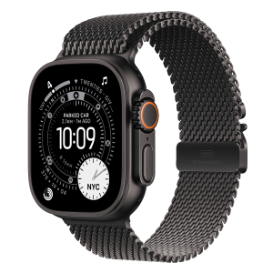 APPLE Watch Ultra 3 GPS + Cellular 49mm Black Titanium Case with Black Titanium Milanese Loop Medium Smartwatch