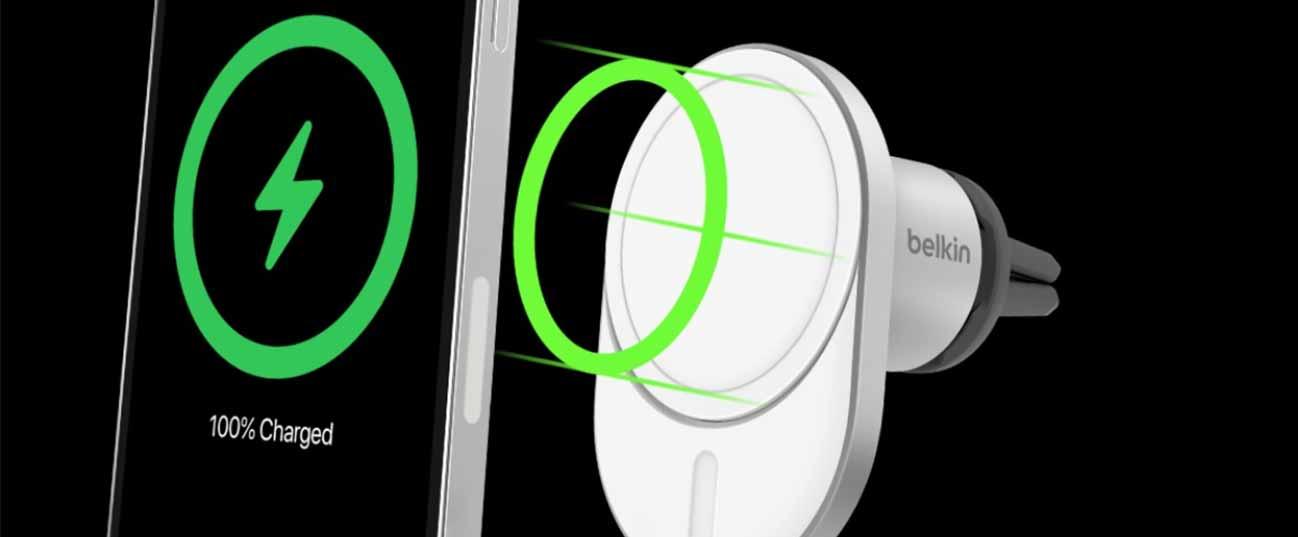 μαγνητική βάση στήριξης αυτοκινήτου με ασύρματη φόρτιση BELKIN