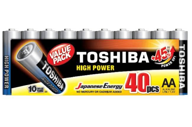 αλκαλικές μπαταρίες TOSHIBA LR06 AΑ (40 τεμάχια) 